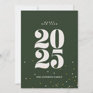 Groen  Botanisch Lijst Vrolijk Kerstfeest Holi Feestdagenkaart