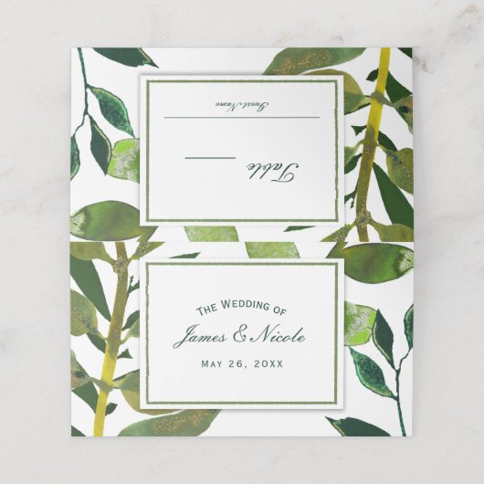 Groen botanisch Plant laat tafelzitjes achter (Buitenkant ongevouwen)