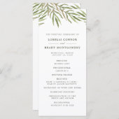 groen | Botanische dubbelzijdige bruiloft programm Programma (Voorkant / Achterkant)