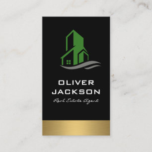 Groen bouwpictogram Real Estate Lux Gold Trim Visitekaartje