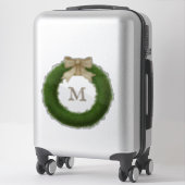 Groen Boxwood met standaard monogram Sticker (Koffer)