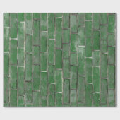 Groen Brick-wandpatroon Cadeaupapier (Vlak)