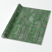 Groen Brick-wandpatroon Cadeaupapier (Uitgerold)