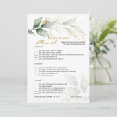 Groen Bruids Telefoon spel/Bruiloft Scramble Kaart (Staand voorkant)