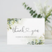 Groen Bruiloft Ceremonie Flat Dank u Bedankkaart (Staand voorkant)