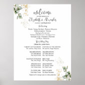 Groen Bruiloft Ceremonie Programma Teken Poster (Voorkant)