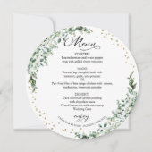 Groen Bruiloft Cirkel Menu Kaart (Voorkant)