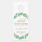 Groen bruiloft deur hanger - niet storen (Voorkant)