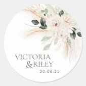 Groen Bruiloft Favor Label Sticker Labels VICTORIA (Voorkant)