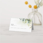 Groen Bruiloft Gevouwen Plaats Kaarten (Voorkant)