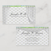 Groen bruiloft Interior Decor Curtain Visitekaartje (Voorkant / Achterkant)