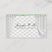 Groen bruiloft Interior Decor Curtain Visitekaartje (Voorkant)