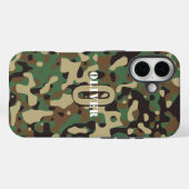 Groen Bruin Beige Camo Camouflage Monogram Naam Case-Mate iPhone Case (Achterkant (horizontaal))