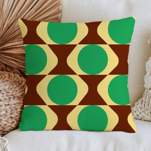 Groen, Bruin & Beige Mid Century Modern Retro Kussen