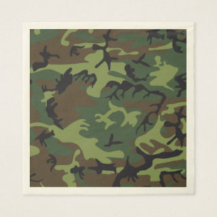 Groen bruin Camouflage. Camp uw Servetten