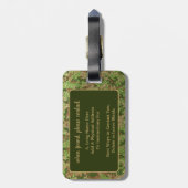 Groen Bruin Camouflage Glitter Camo Monogram Naam Bagagelabel (Achterkant verticaal)