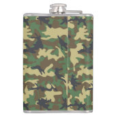 Groen Bruin Camouflage Vinyl Wrapped Kolf 8 oz Heupfles (Achterkant)