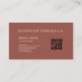 Groen Bruin Checkerboard Patroon QR Code Handgemaa Visitekaartje (Achterkant)