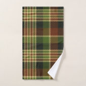 Groen bruin en beige handdoekset bad handdoek (Handdoek)