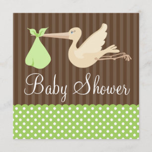 Groen bruin Stip Genderneutraal Baby shower Kaart