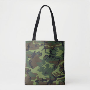 Groen, Bruin, Zwart Camo Camouflage Draagtas