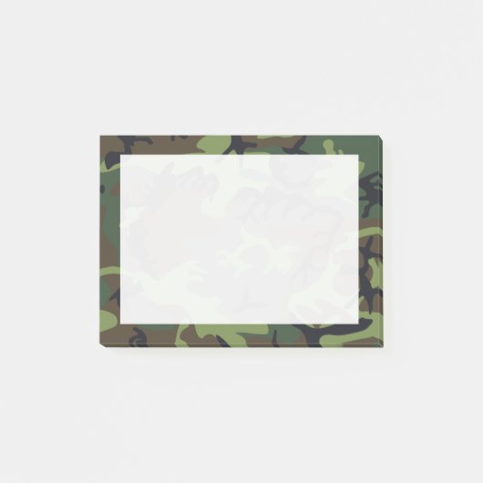 Groen, Bruin, Zwarte Camo Camouflage Post-it® Notes (Voorkant)