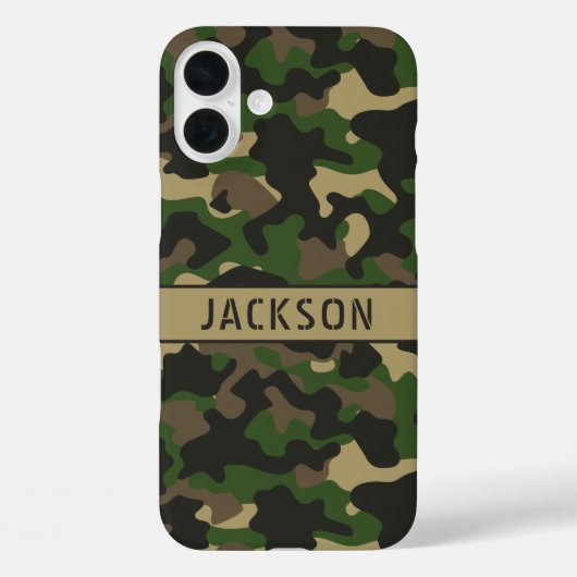 Groen Bruine Camouflage Gepersonaliseerd Case-Mate iPhone Case (Achterkant)