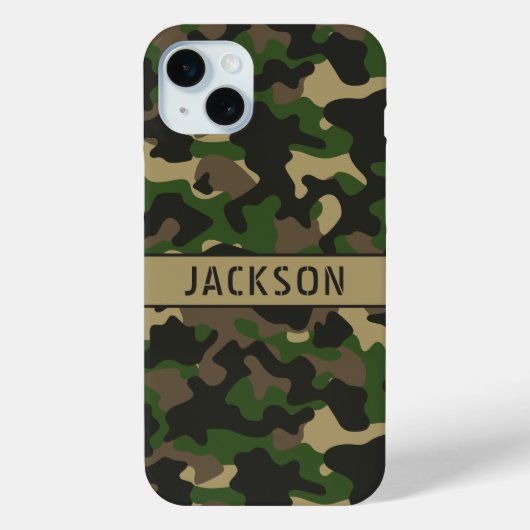 Groen Bruine Camouflage Gepersonaliseerd Case-Mate iPhone Case (Achterkant)
