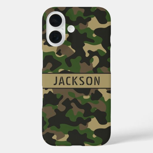 Groen Bruine Camouflage Gepersonaliseerd Case-Mate iPhone Case (Achterkant)