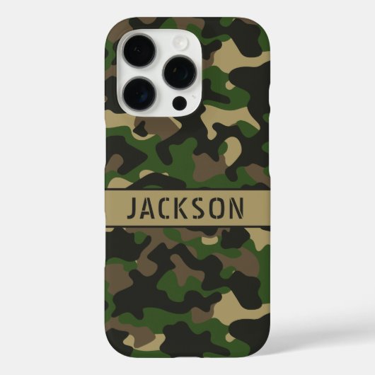 Groen Bruine Camouflage Gepersonaliseerd Case-Mate iPhone Case (Achterkant)