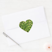 Groen Brussels spruitgroente patroon Hart Sticker (Envelop)