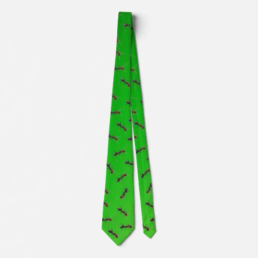Groen Bull Ants Pattern Stropdas (Voorkant)