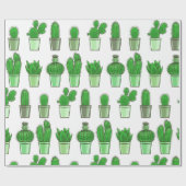 Groen Cactus Cadeaupapier (Vlak)