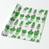 Groen Cactus Cadeaupapier (Uitgerold)