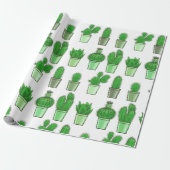 Groen Cactus Gift Wrapping Paper Cadeaupapier (Uitgerold)