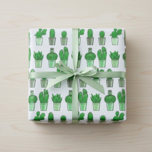 Groen Cactus Gift Wrapping Paper Cadeaupapier