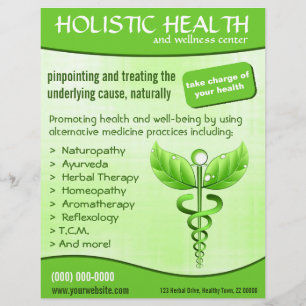 Groen Caduceus Symbool Holistic Health Verticaal Flyer