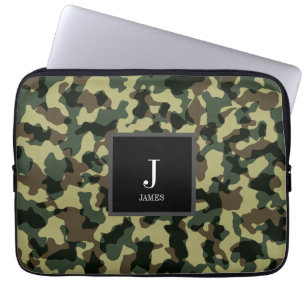 Groen Camo Custom Name Device Laptop Sleeve