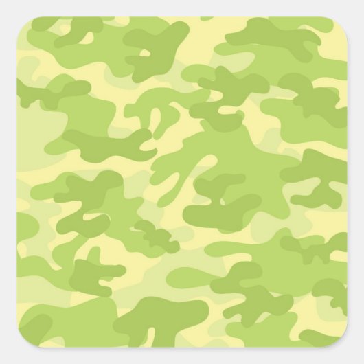 Groen Camo-ontwerp Vierkante Sticker (Voorkant)