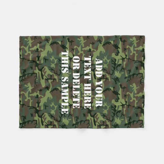 Groen Camouflage Camo Pattern gepersonaliseerd Fleece Deken (Voorkant (Horizontaal))