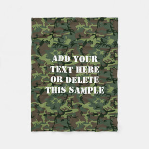 Groen Camouflage Camo Pattern gepersonaliseerd Fleece Deken