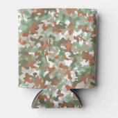 Groen camouflage ontwerp in aardetinten blikjeskoeler (Voorkant)
