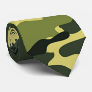 Groen camouflage Patroon Stropdas