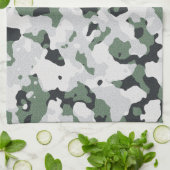 Groen camouflage-patroon theedoek (Gevouwen)