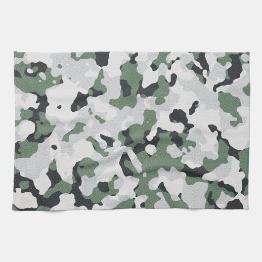 Groen camouflage-patroon theedoek (Horizontaal)