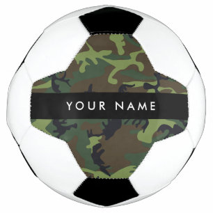 Groen Camouflagepatroon, jouw naam, Personaliseer Voetbal