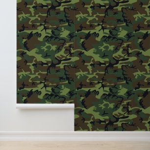 Groen camouflagepatroon, militair patroon, leger behang