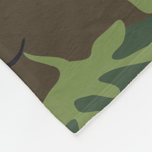 Groen camouflagepatroon, militair patroon, leger fleece deken (Hoek)