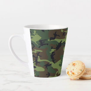 Groen camouflagepatroon, militair patroon, leger latte mok