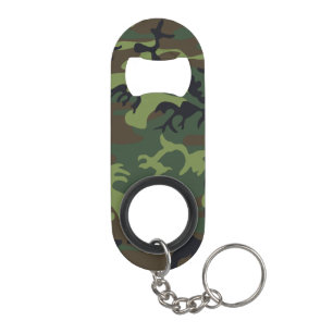 Groen camouflagepatroon mini flessenopener